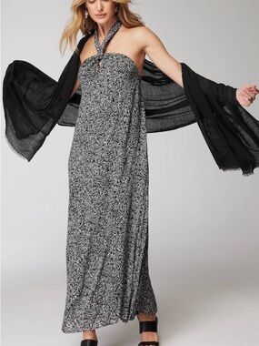 sachin and babi light blue dress Topshop halter maxi dress in cow print